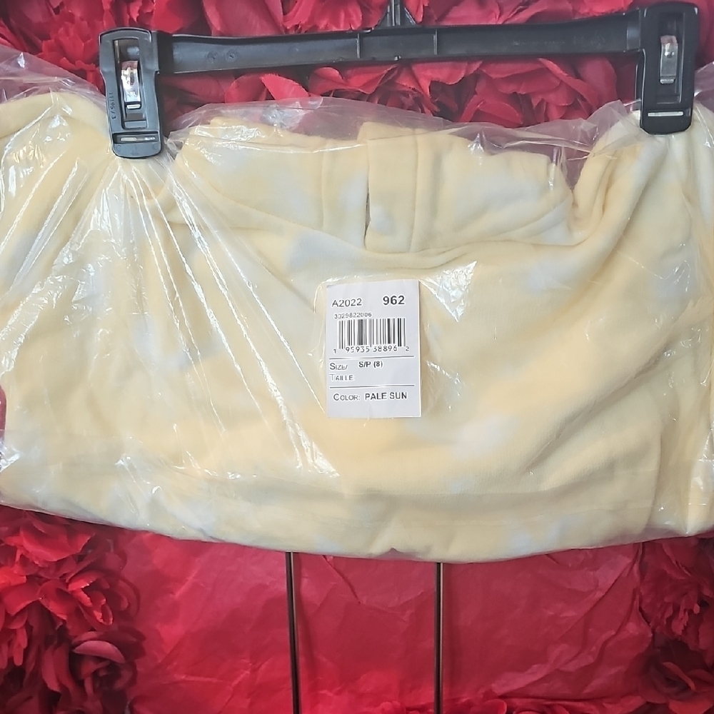 Sugar & Jade NWT Girls Pale Yellow Tie Dye Crop Hoodie With Emoji Graphic Size 8